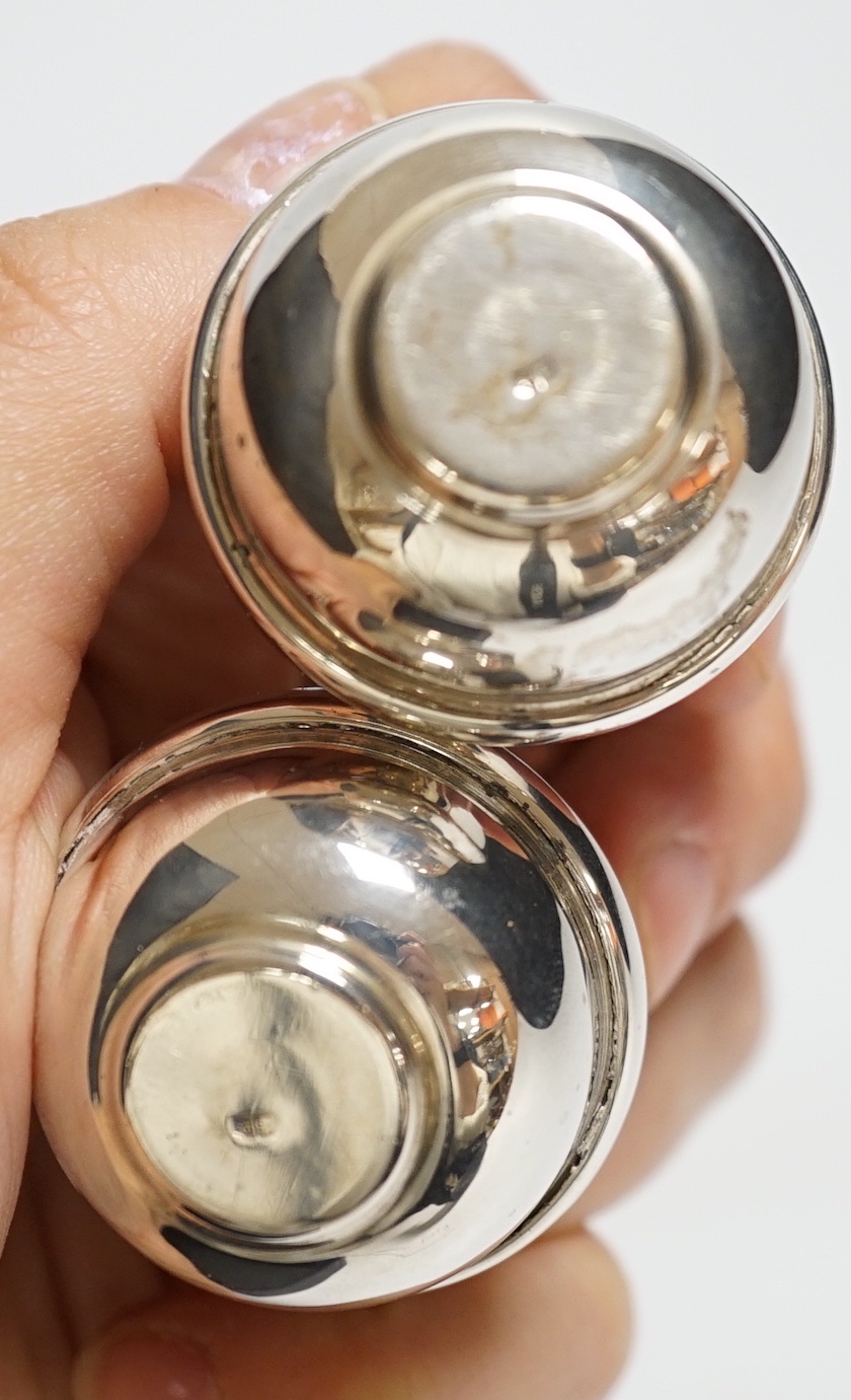 A set of eight 20th century Persian 900 standard white metal salt and pepper condiments, 50mm, 6.4oz.